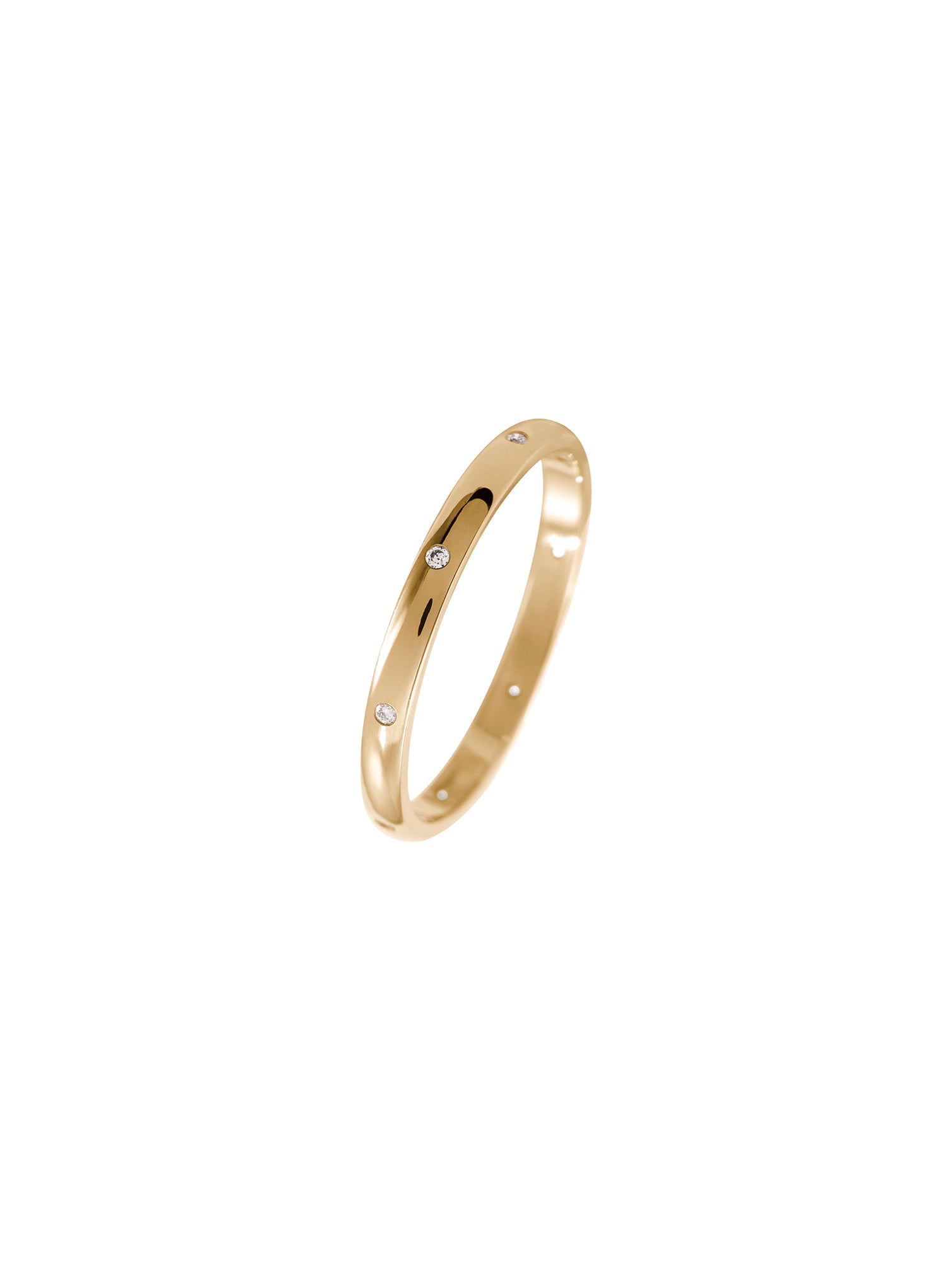 Mini Achillea Diamond Band - cienka obrączka z diamentami, 14