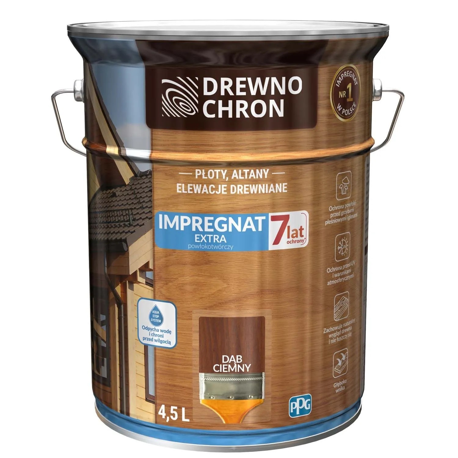 Drewnochron Impregnat Extra powłokotwórczy dąb ciemny - 4,5L