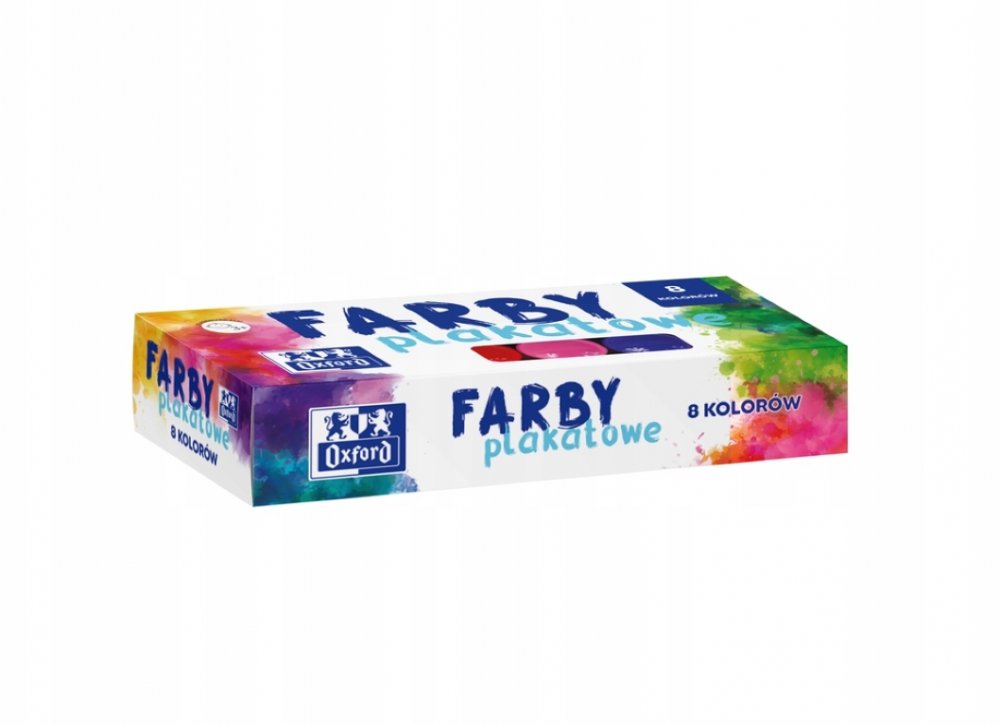 Farby plakatowe Oxford, 20ml, 8 sztuk, mix kolorów