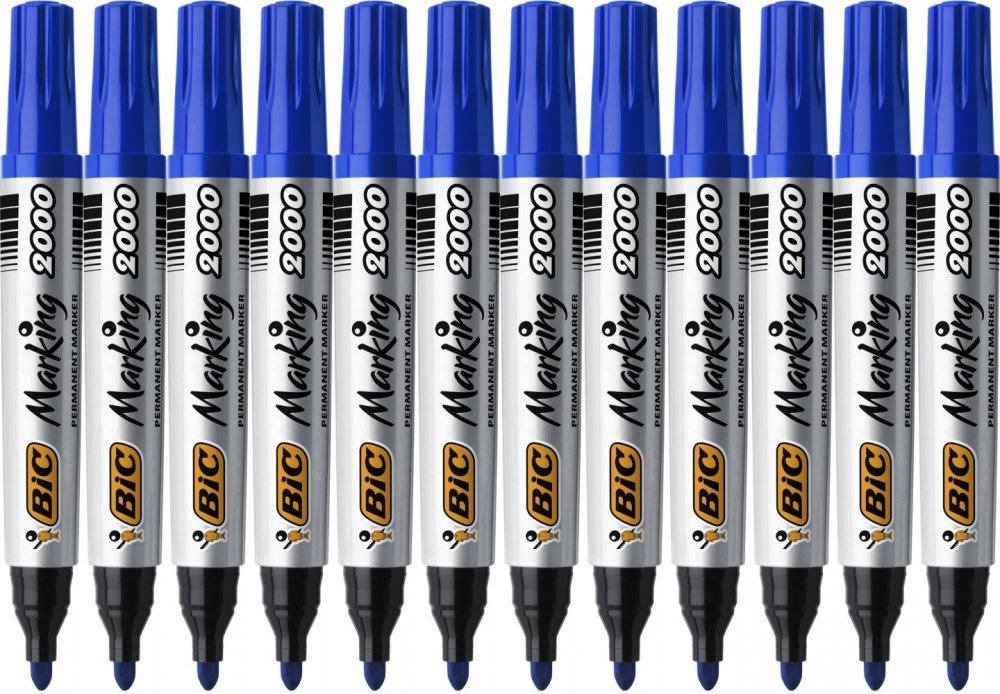 12x Marker permanentny Bic Marking 2000 ECOlutions, okrągła,1.7mm, niebieski