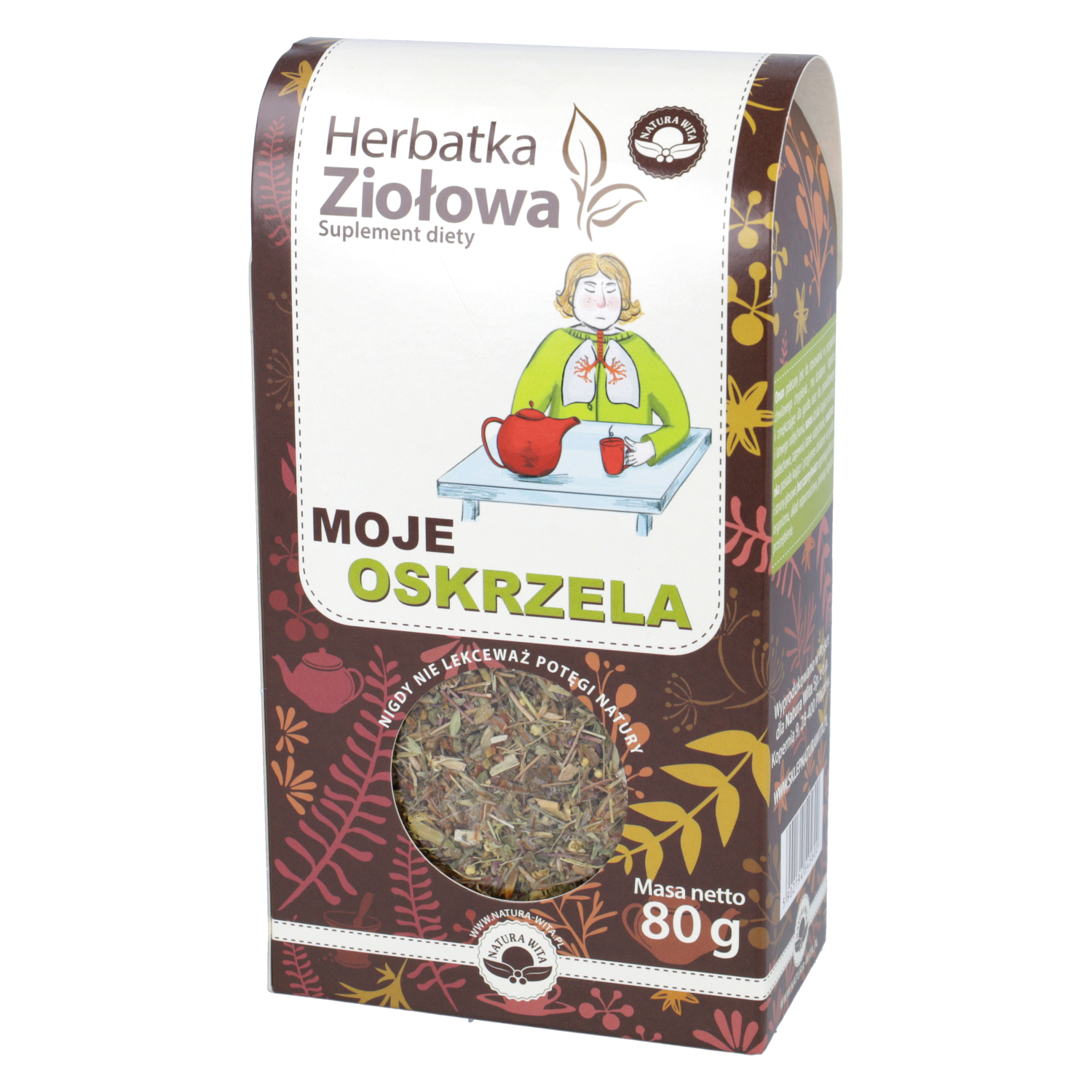 Natura wita - herbatka ziołowa moje oskrzela, 80 g