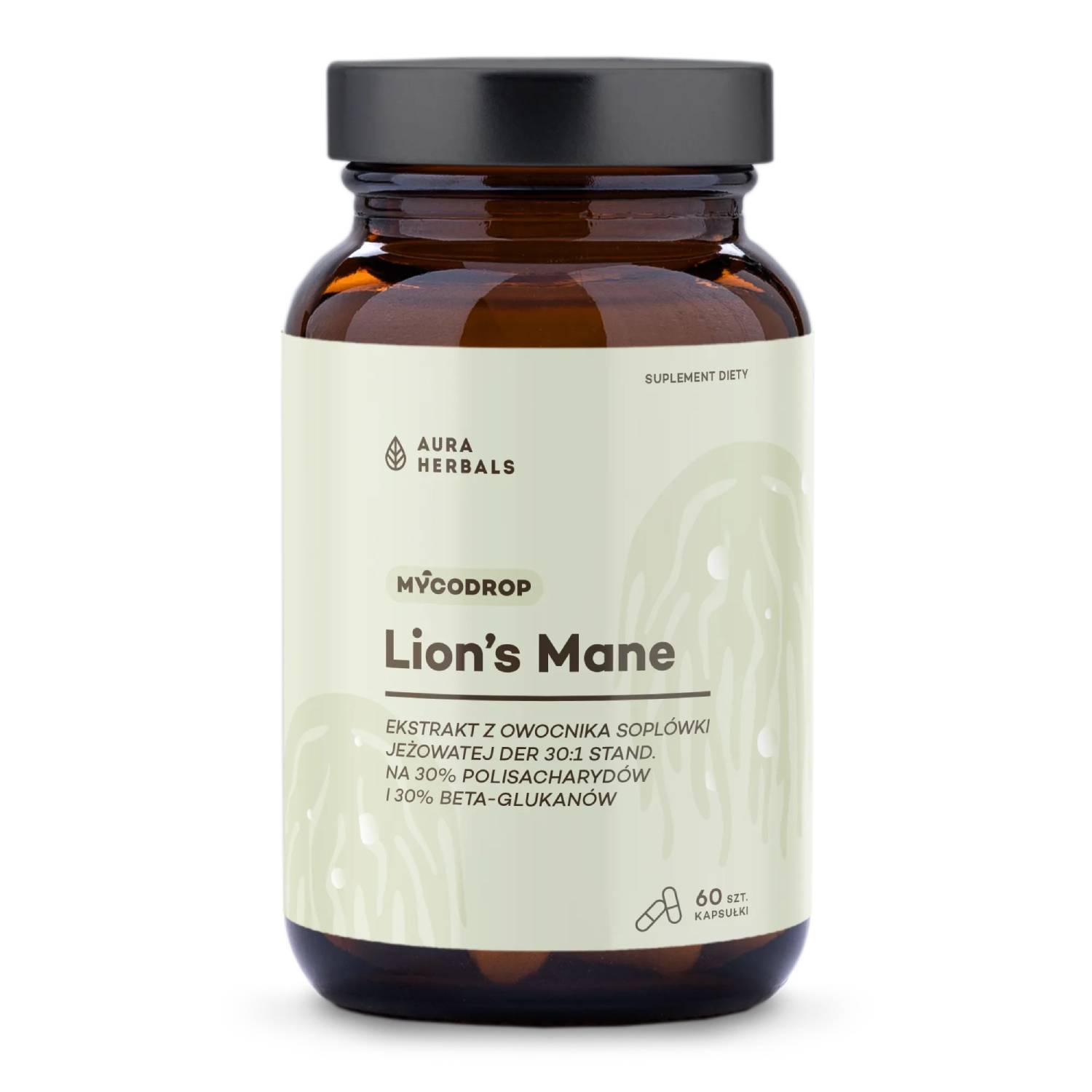 Aura herbals lion's mane 30:1 30% beta-glutan, 60 kapsułek