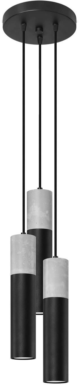 Darmowa Dostawa - Lampa wisząca 3x12 W czarna Sollux Lighting Borgio SL1081