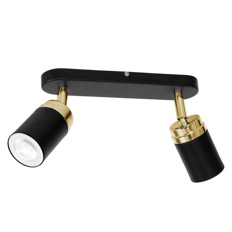 Lampa sufitowa Luminex Reno czarny mat-złoty połysk Listwa z lampami 2 x GU10 x 15W wym: 17 x 26 x 6 cm - 1 szt.
