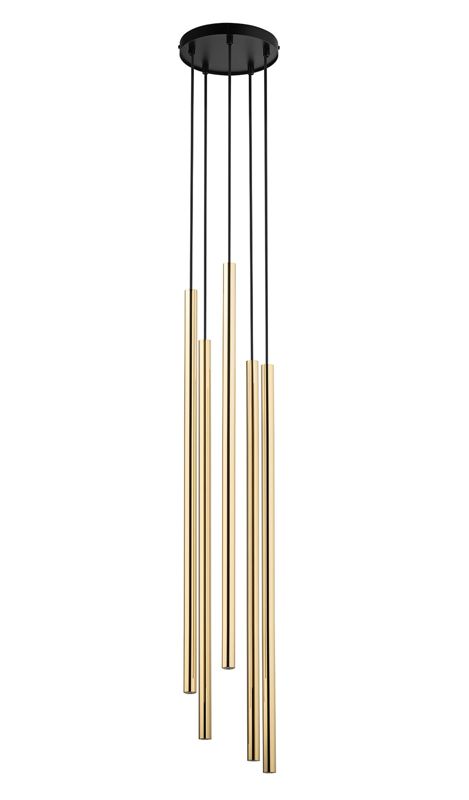 Lampa wisząca Sigma Lighting Sopel Lux 6630 czarno-złota dekoracyjna 5xG9 x 1 szt.