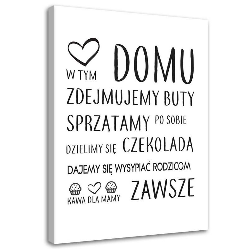 Obraz Feeby W tym domu typograficzny 80x120cm 1szt