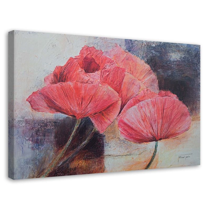 Obraz na płótnie Feeby Czerwone maki jak obraz olejny 60x40cm 1szt