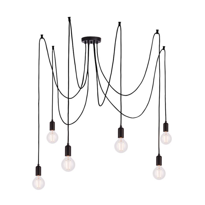 Lampa sufitowa pająk Endon STUDIO czarna matowa 6xE27x40W IP20 - 1 szt