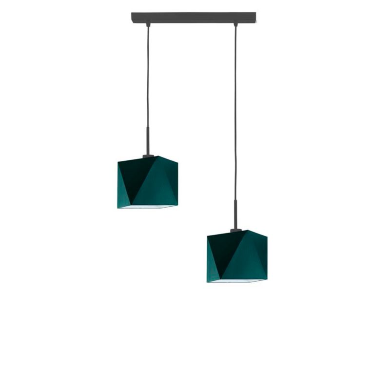 Lampa wisząca zwis Volta Light Factory żyrandol sufitowa z abażurami diament Butelkowa zieleń BELARUS Z2 1szt.