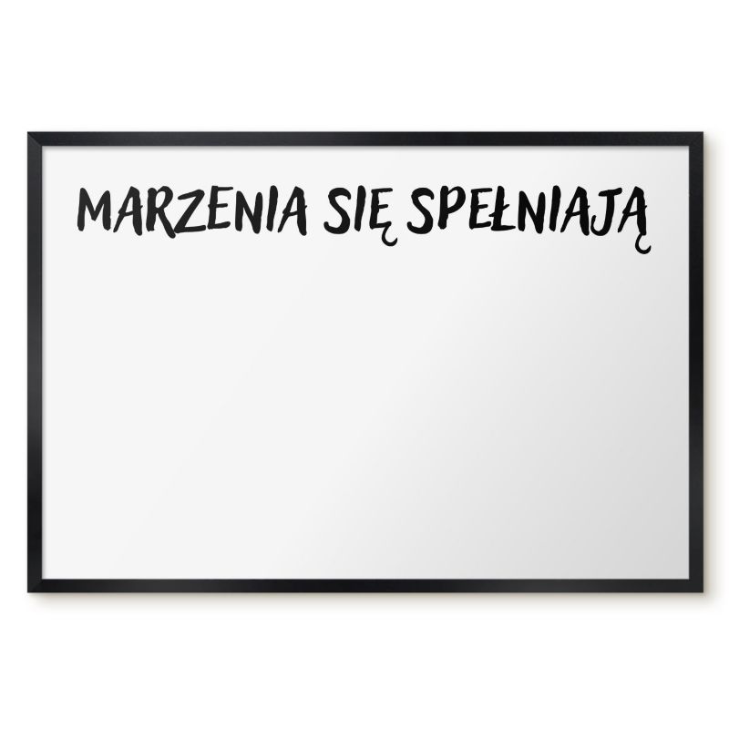 Tablica Na Magnesy Z Wakacji Tulup 60x40 cm Marzenia się spełniają - Czarna rama Do salonu, sypialni 1 szt.