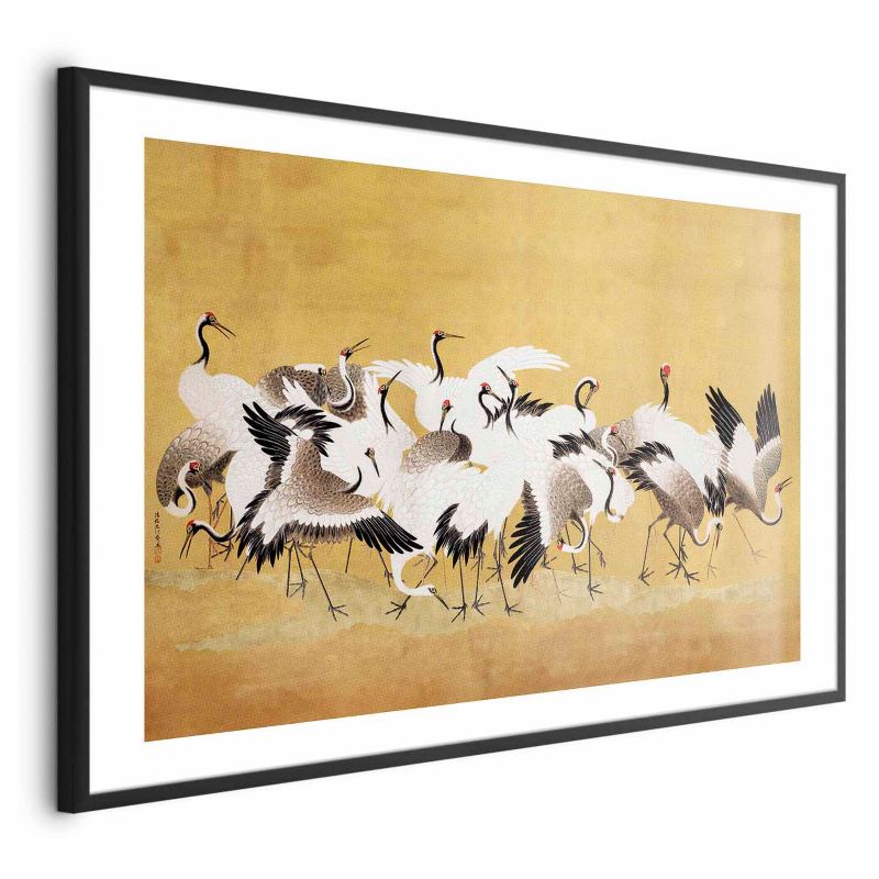 Plakat Artgeist Japońskie żurawie 30x21 cm z ramą czarną 1 szt