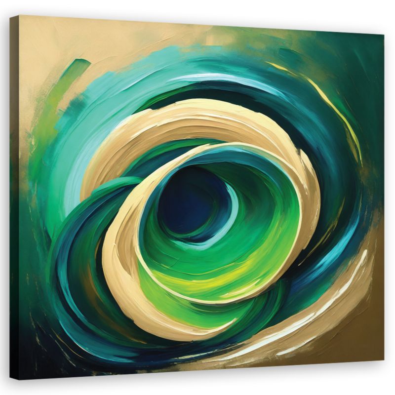 Obraz do salonu Feeby Turkusowa abstrakcja malowana 60x60cm 1szt