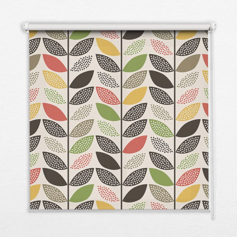 Roleta Okienna Tulup 150x140 cm Kolorowe Listki Montaż do ściany/sufitu 1 szt.