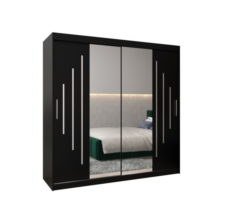 Szafa przesuwna Garderoba Abiks YORK 1 200 czarny/czarny 1 szt.