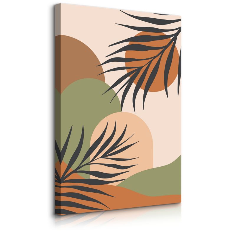 Obraz Muralo Na Płótnie Styl Boho Abstrakcja Palmy Kształty 60x90 cm 1 szt.