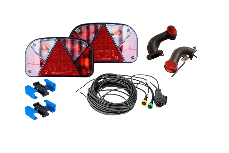 Zestaw świateł: lampy tylne ASPÖCK MULTIPOINT II + lampy obrysowe ASPÖCK SUPERPOINT II + wiązka MANTES 7m + szybkozłączki 1 kpl.