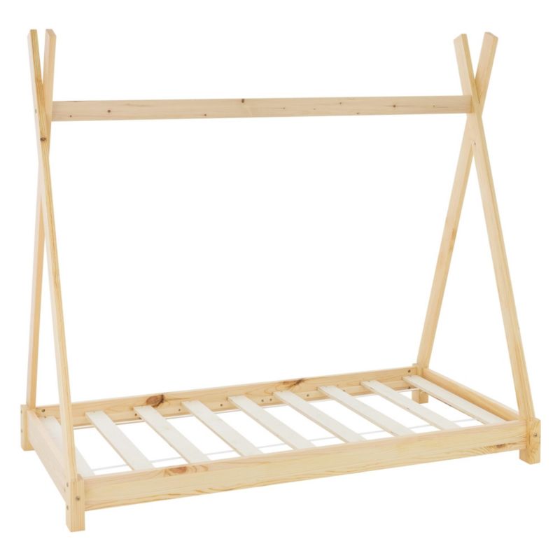 Łóżko dziecięce ML Design indyjskie 70x140 cm naturalne to solidny model młodzieżowy wytrzymałą ramą zapewniającą zdrowy 1 szt