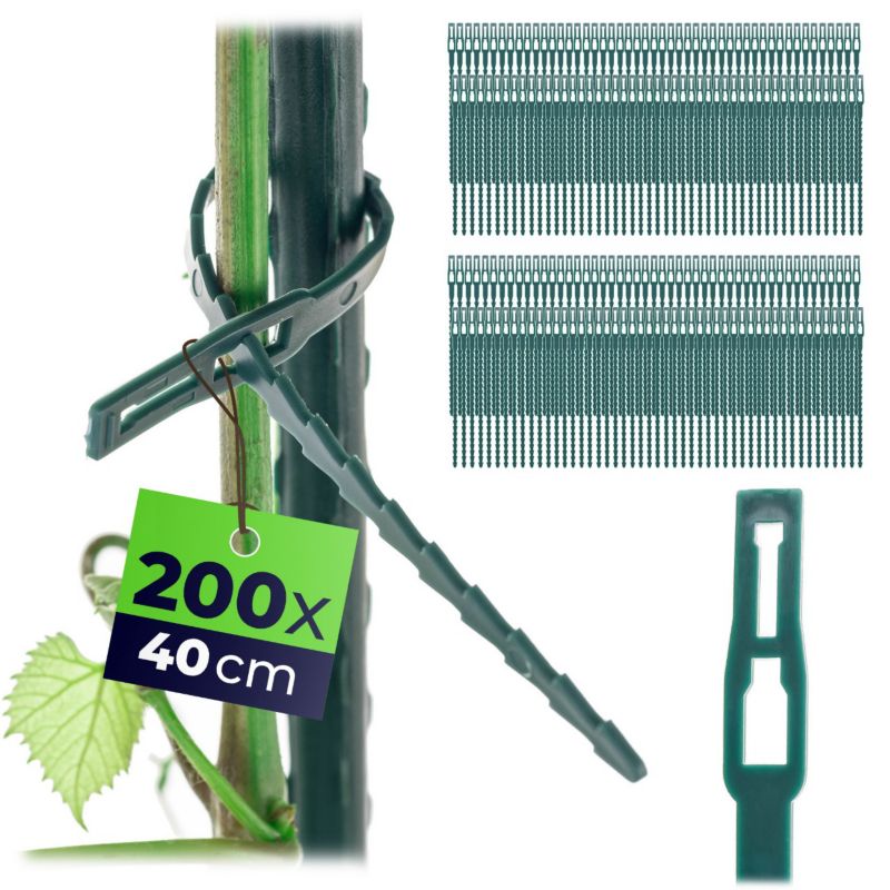 KADAX Opaski zaciskowe Do Mocowania Tyczek Spinania Podpór 40 cm 200 szt.