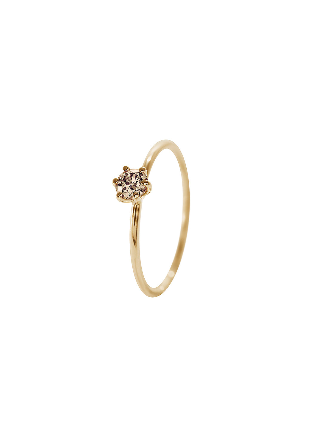 Rose Ring N°1 - unikatowy pierścionek z koniakowym diamentem, 15