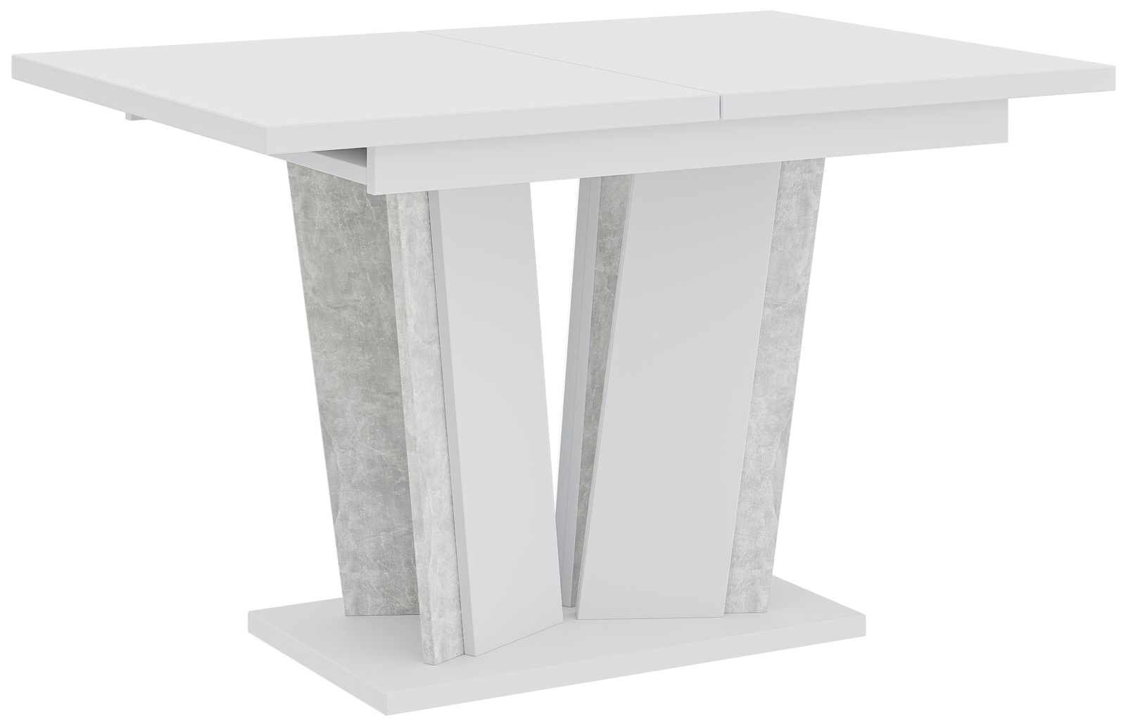 Prostokątny stół rozkładany do jadalni 160x80 cm DENOS biały kamień