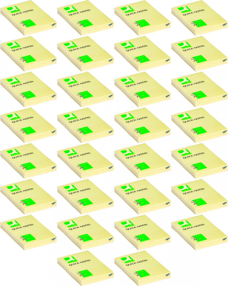 36x Karteczki samoprzylepne Q-Connect, 51x76mm, 100 karteczek, żółty pastelowy