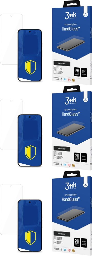 3x Szkło hartowane 3mk HardGlass, wzmocnione, do Google Pixel 10/Google Pixel 10 Pro
