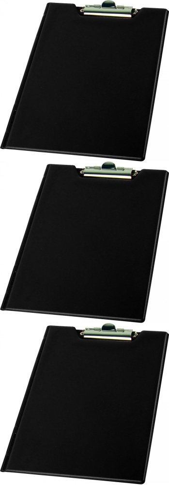 3x Clipboard Panta Plast Fokus, z okładką, A4, czarny