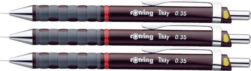 3x Ołówek automatyczny Rotring Tikky III, z gumką 0.35 mm, czarny