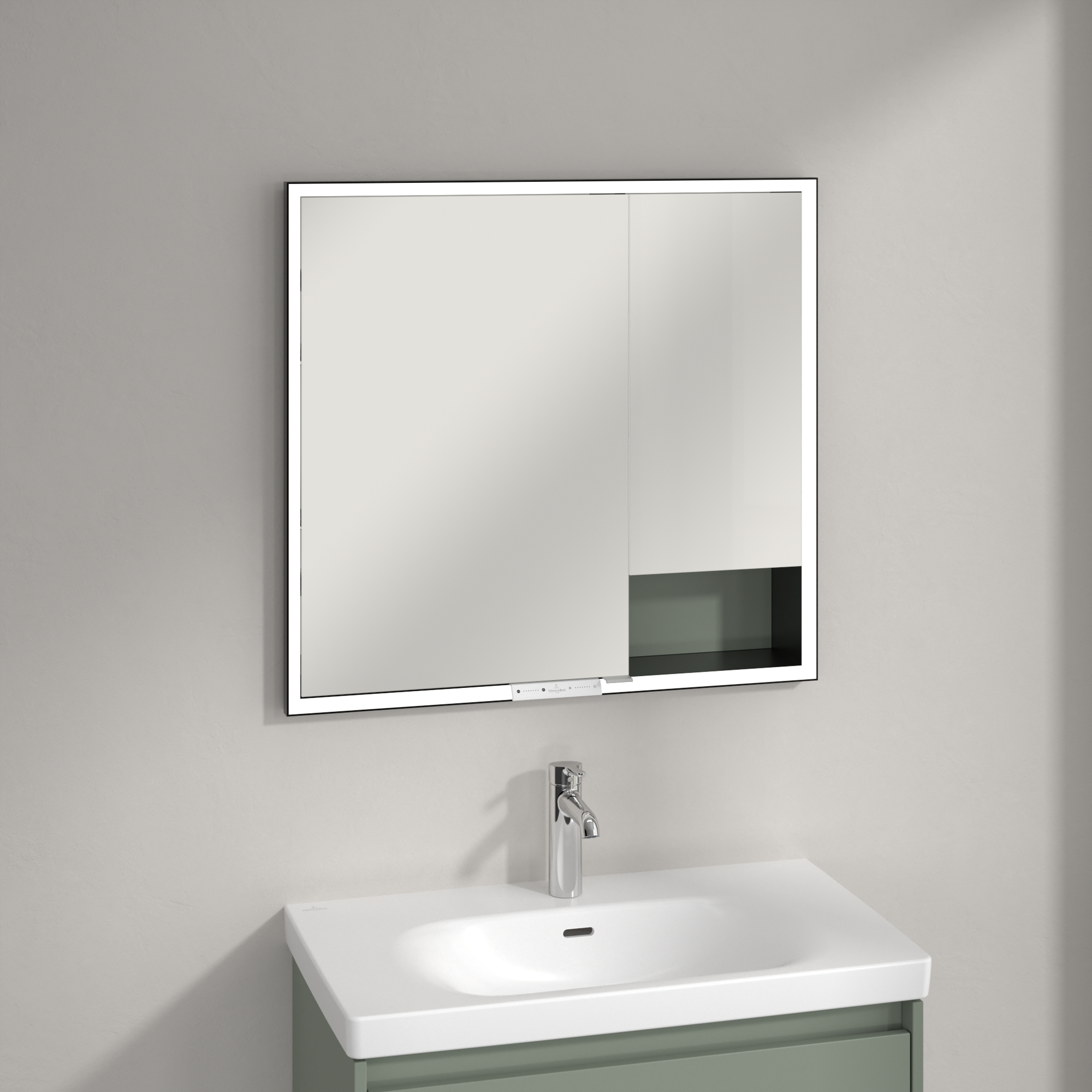Villeroy & Boch My View+ szafka 80x16,8x75 cm z lustrem Soft Green B48280AF