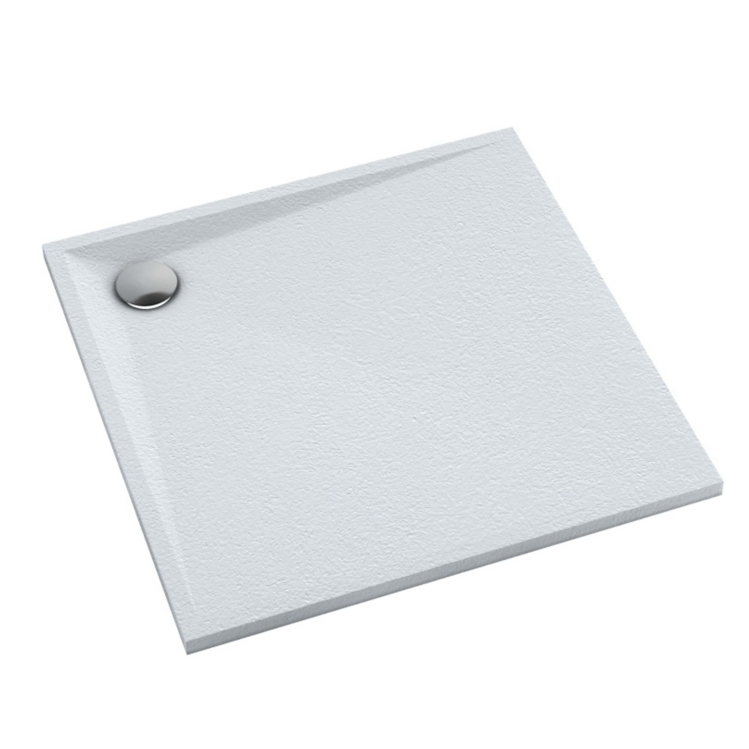 Schedpol Etrusco Grooved White Stone brodzik kwadratowy 80x80 cm biały 3.460/B/GR