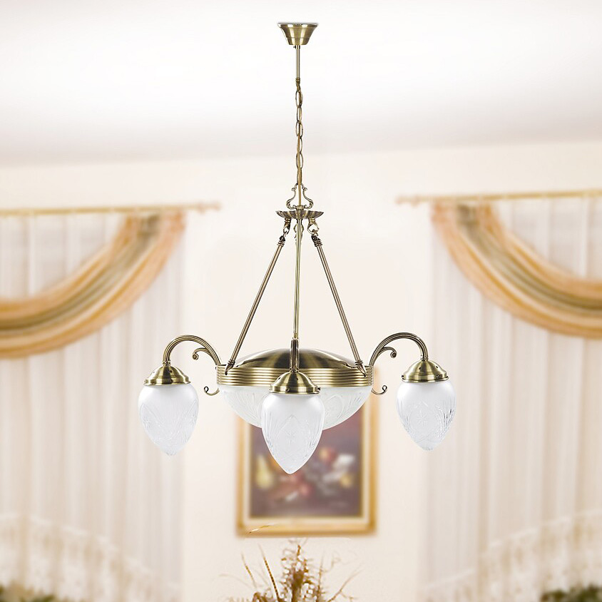 Rabalux Annabella lampa wisząca 3x40W+2x60W mosiądz/biała 8633 - Wysyłka w 24h