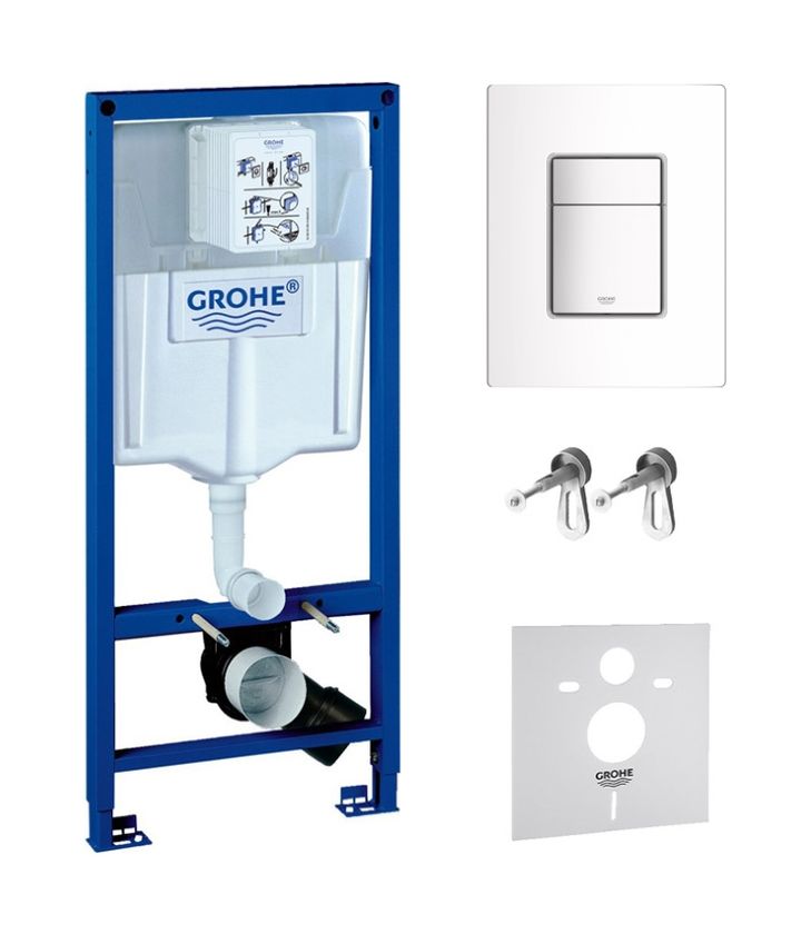 Zestaw Grohe Rapid SL z przyciskiem Skate Cosmopolitan biel alpejska (38539001, 38732SH0) - Wysyłka w 24h