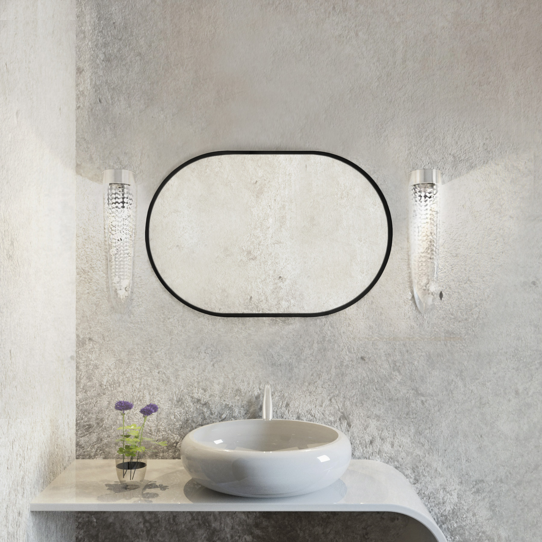 Baltica Design Tiny Border Pastille lustro 40x60 cm owalne czarne