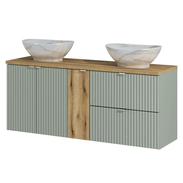COMAD Zestaw mebli LINE REED GREEN 3 szafki z blatem WOTAN 140 cm, 2