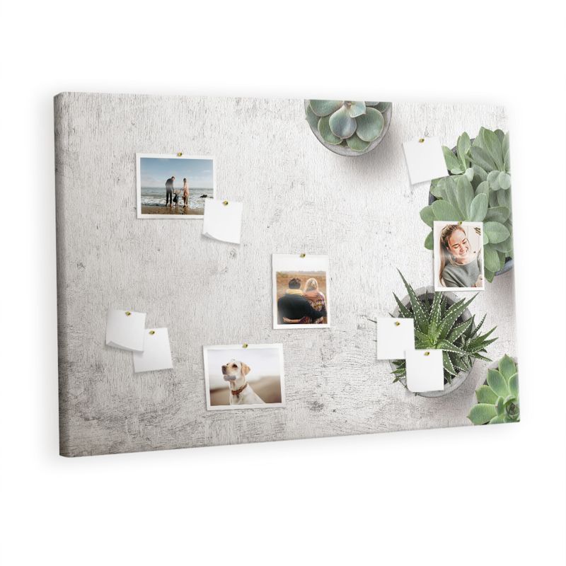 Tablica Korkowa Z Pinezkami Tulup 120x80 cm Rośliny dekoracyjne Organizer ścienny Pinezki drewniane 1 kpl