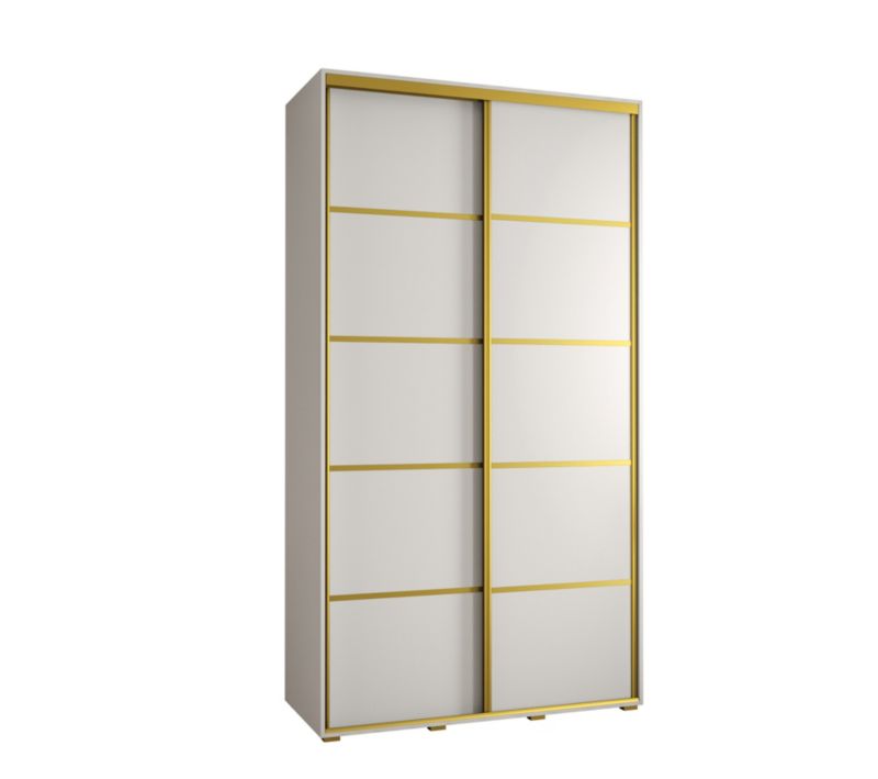 Szafa przesuwna Abiks DAVOS 4 wysoka szer.130cm gł.60cm biały/biały/złoty 1szt.