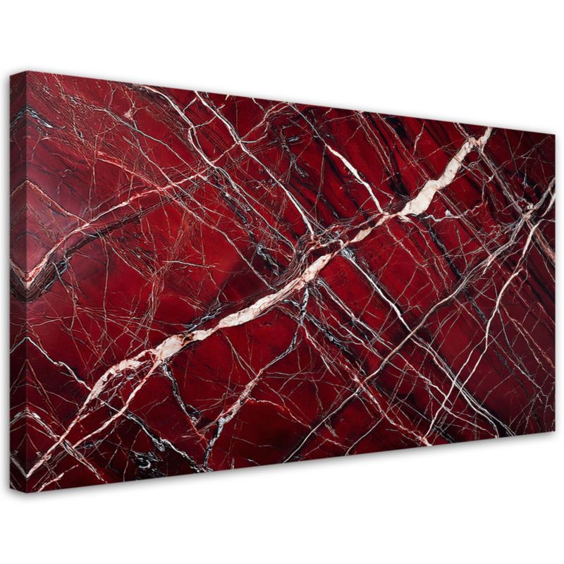 Obraz na płótnie Feeby Czerwony Marmur ze Złotem Styl Glamour 80x40cm 1szt