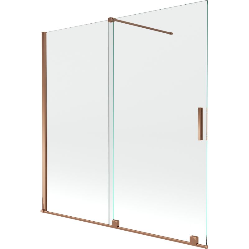 Parawan nawannowy rozsuwany Mexen Velar różowe złoto 160x150 cm 1 szt.