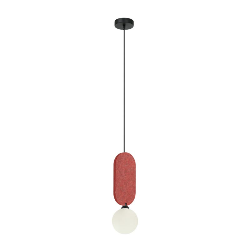 Lampa wisząca Italux LORENZO czerwono-biała filc 1xG9x25W wym:118x12x12cm IP20 -1 szt.