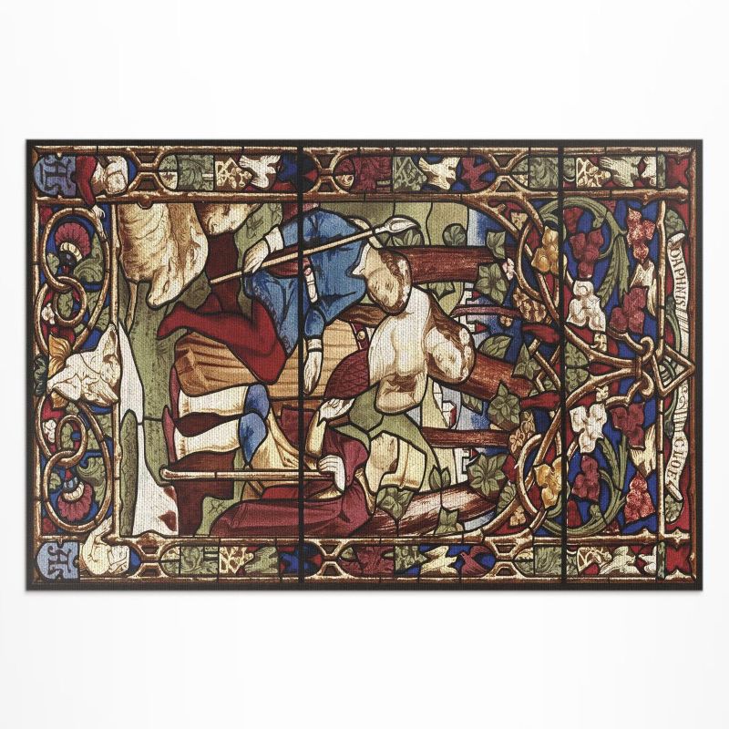 Balkonowy Dywan Winylowy UV Wallfluent 120x180 cm Sir Digby Wyatt imitacja witrażu gotyk 1 szt.