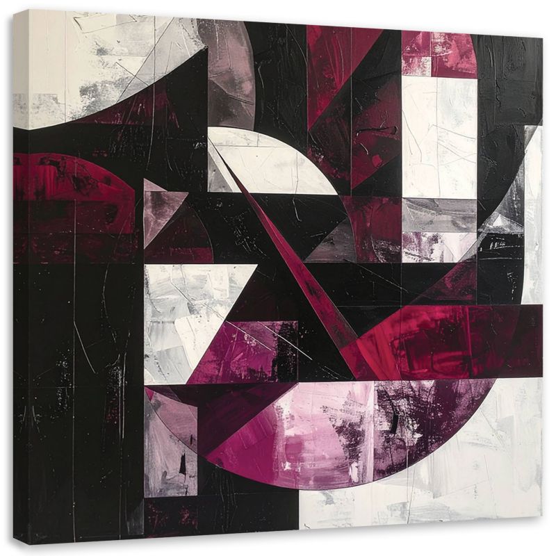 Obraz do salonu biura kuchni Feeby Abstrakcyjne kształty burgundowy 30x30cm 1szt