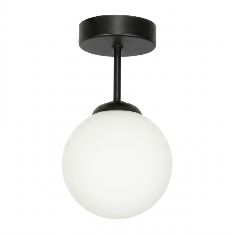 Lampa sufitowa EDYLIT 1xE14 czarna biała kula nowoczesna CALIPSO 13-827 1 szt.