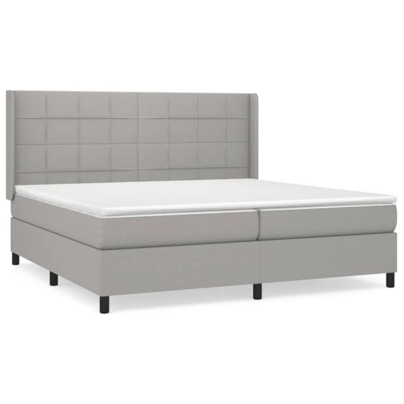 Łóżko kontynentalne WaszeMeble 200x200 cm jasnoszare WM-3131457 1 szt.