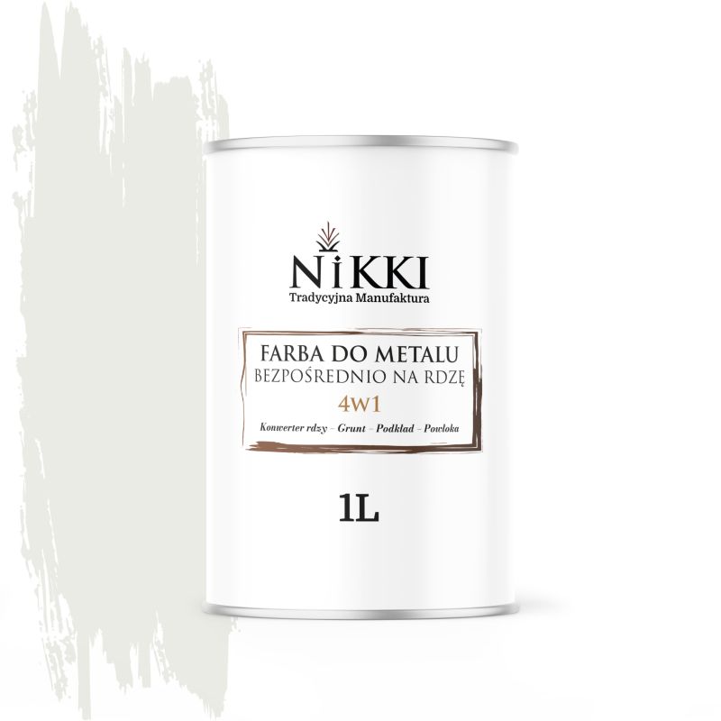 Farba do Metalu Antykorozyjna 4w1 NIKKI Biały sygnałowy RAL9003 Mat 1L