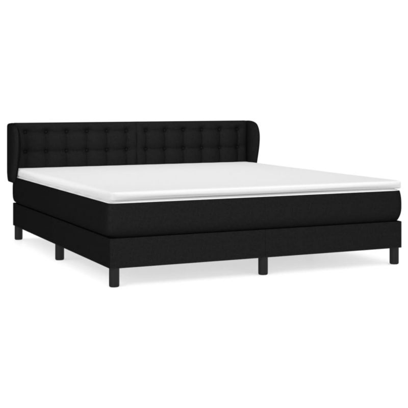 Łóżko z materacem WaszeMeble 160x200 cm Czarny tkanina WM-3126575 1 szt.