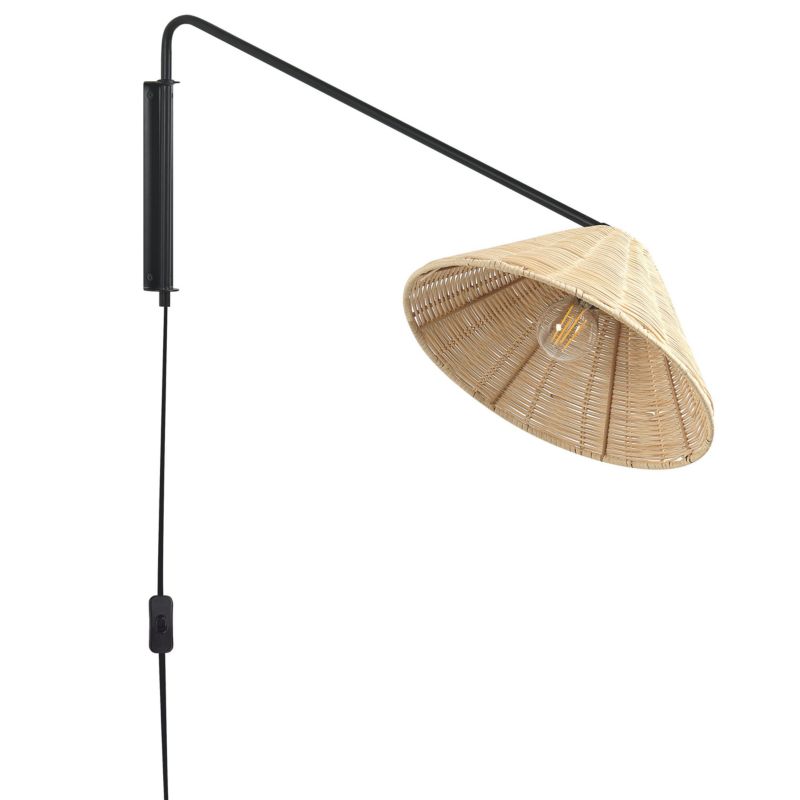 Lampa ścienna Palena Regulowana Rattan Naturalny 1 szt.