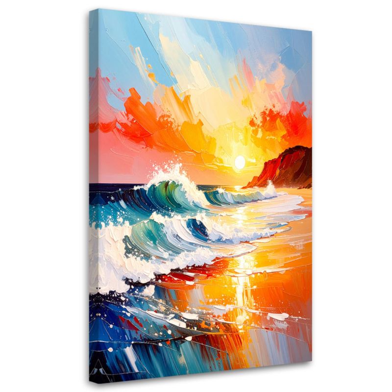 Obraz do salonu biura Feeby Morze Plaża Zachód słońca 60x90cm 1szt
