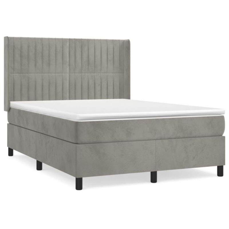 Łóżko kontynentalne WaszeMeble 140x190 cm jasnoszare WM-3132795 1 szt.