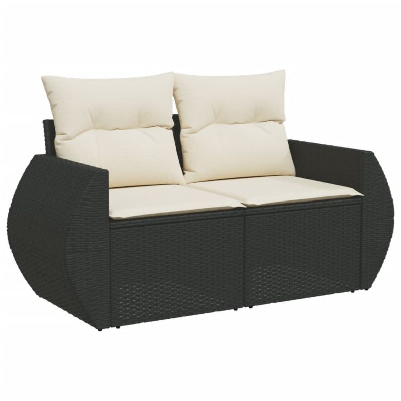Sofa ogrodowa WaszeMeble z technorattanu czarna z poduszkami WM-366006 1 szt.