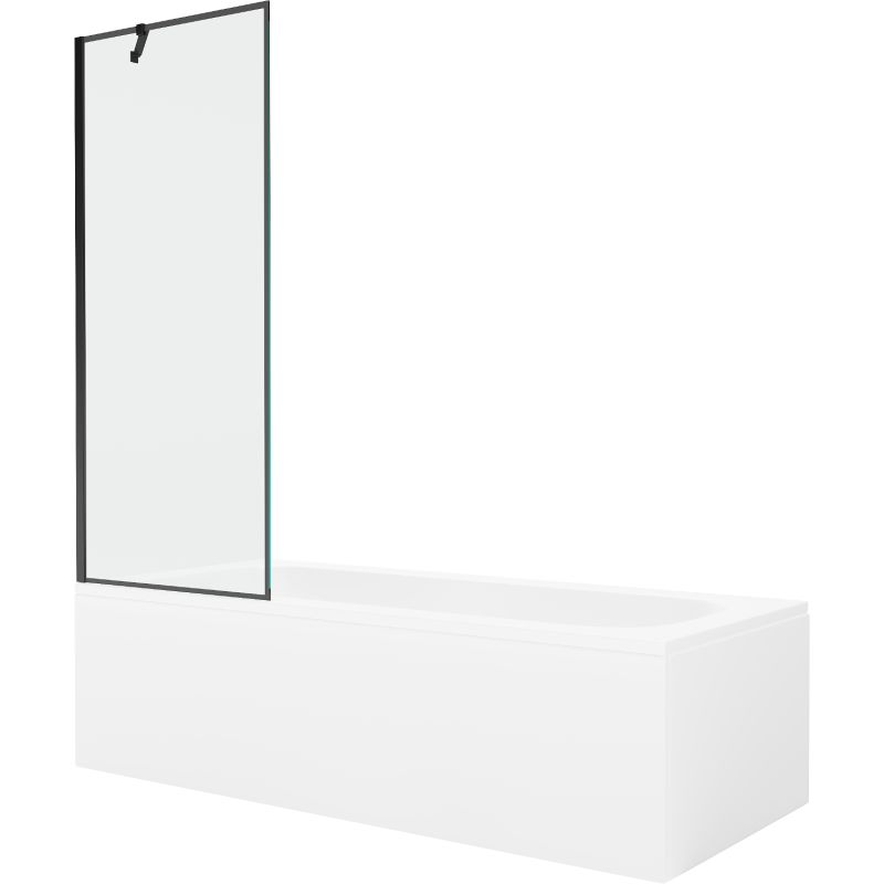 Wanna prostokątna Mexen Vega 170 x 70 cm z obudową i parawanem 1-skrzydłowym 70 cm czarny wzór 550117070X9507007070 1 szt.